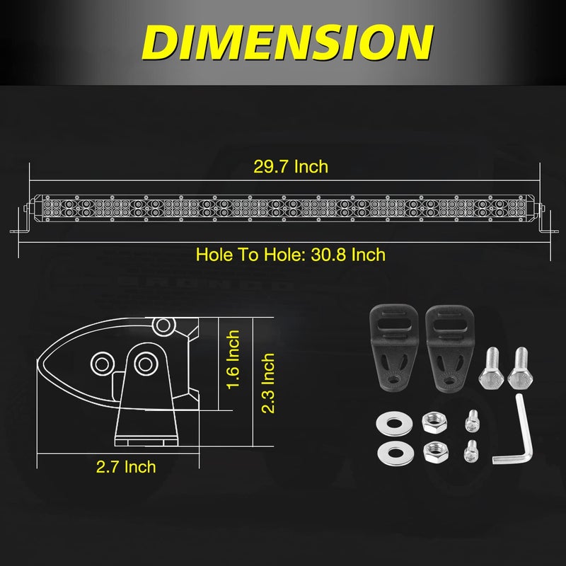 AKD Part Slim LED Light Bar 30 Inch, AKD Part 252W Super Slim Offroad Driving Light Spot Flood Combo Ultra Slim Grille Bumper Light for Trucks UTV SUV Toyota Chevy Ram Subaru RZR Roof - Image 2